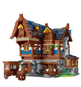 Модель таверны Mork средневековой архитектуры серии уличный вид мелкие частицы сборные детские строительные блоки игрушки