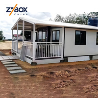 ZYBOX Eco Resort Villa préfabriquée de luxe 20ft 40ft Maison conteneur extensible avec toit en pente et porche pour les marchés américain et australien