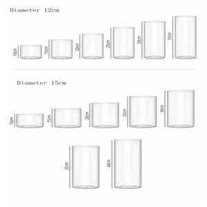 Vase en verre transparent cylindrique à bouche droite pour culture de plantes, idéal pour la décoration de bureau et de salon - Product Image 2