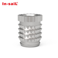 Écrou d'insertion droite moleté nickelé TH THC GTHC pour thermoplastiques, applications médicales et minières