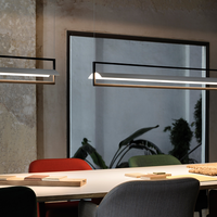 Lustre moderne minimaliste nordique en forme de bande longue, corps de lampe en métal avec peinture au four, idéal pour hall d'hôtel, chambre à coucher, salle à manger