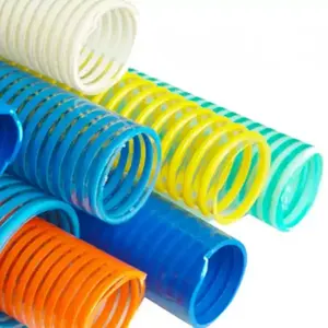 Tuyau d'aspiration flexible en spirale en PVC Tuyau d'aspiration en PVC d'approvisionnement d'usine Tuyau d'aspiration en PVC blanc de 12 pouces