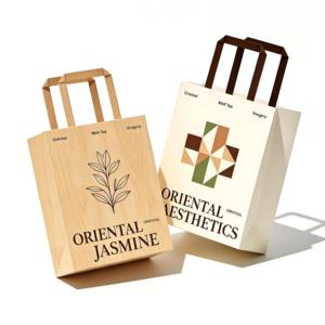 Stylish Print Eco-Friendly <b>Biodegradable</b> Recyclable <b>Paper</b> Gift Bag Flat Base Reinforced Seams Reusable Safe Tear Resistant - Product Image 1