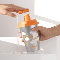XINGYUAN Flacon pompe en plastique personnalisable en forme de tasse, rechargeable et vide, pour shampoing, après-shampoing et gel douche