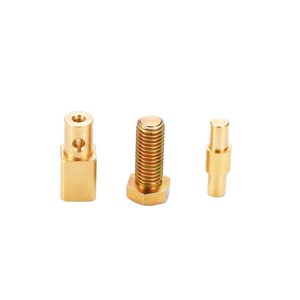 Vis en cuivre usinée avec précision, diamètre 100 mm, longueur 300 mm, forme ronde, finition tour CNC, composant de quincaillerie - Product Image 1