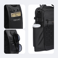 Ozuko 9879 Sportieve Reflecterende Polyester Heuptas Voor Mannen Ademende Sling Pack Telefoonhouder Brief Voor Gym Outdoor Fitness