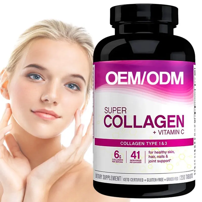 Cápsulas de clareamento da pele personalizadas OEM Hair Vitamins Gluta Thione Colágeno Vitamina E