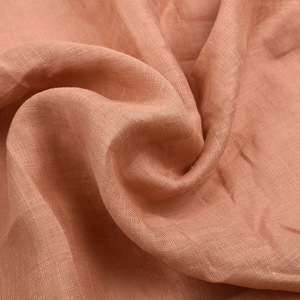 100% Linen <b>Fabric</b> Poplin Medium <b>Weight</b> 120GSM Breathable Solid Color For Apparel Sleepwear - Product Image 2