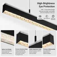Lámpara de Suspensión Lineal LED Inteligente Minimalista |   Lámpara de Aluminio con Control por Aplicación, Regulación de Intensidad Ascendente/Descendente, RGB y CCT Completos, para Estudio y Escritorio