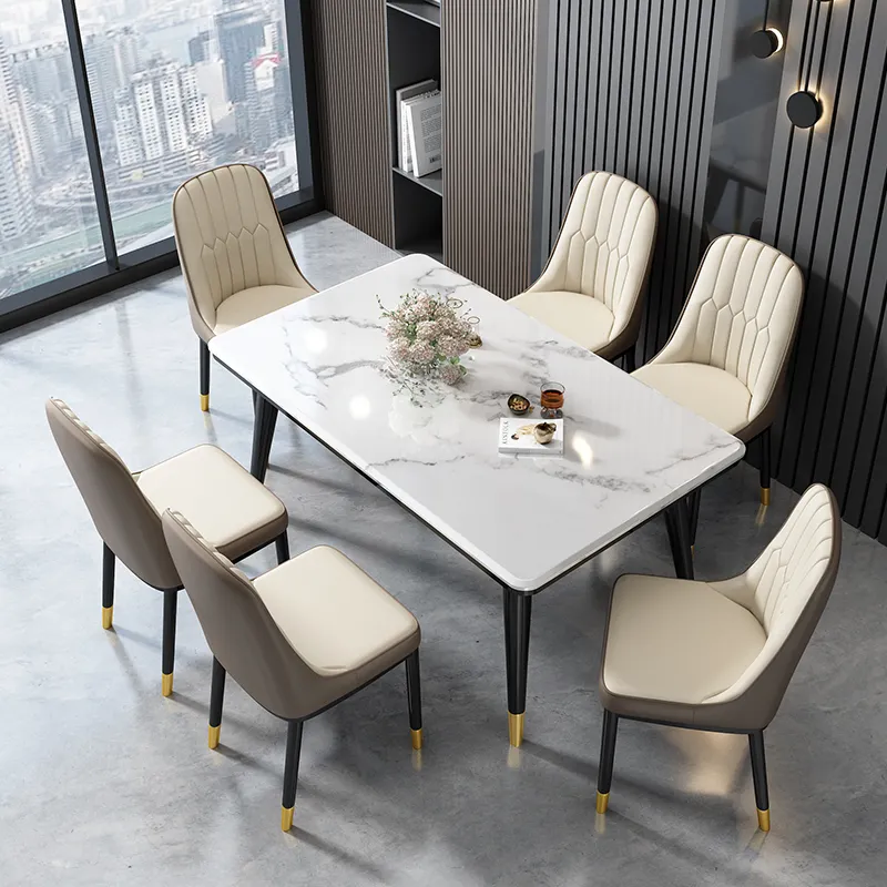 Vente en gros bon marché, chaises modernes et contemporaines simples pour restaurants, hôtels, chaises de salle à manger en cuir PU blanc
