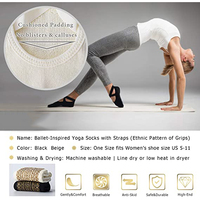 Chaussettes antidérapantes de Fitness pour femmes, en coton, pour Yoga, Pilates, Yoga, danse, gymnastique