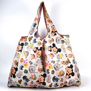 Sac de courses réutilisable imperméable, grande capacité, sac fourre-tout pliable en nylon - Product Image 1