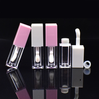 Rose Blanc Noir Carré Lip Gloss Tube Flacon Durable En Plastique Transparent Emballage Cosmétique Correcteur Flacon Adapté Au