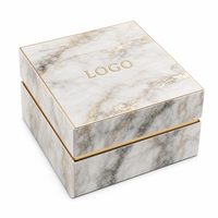 Boîte cadeau en papier marbré de luxe OEM ODM, boîte d'emballage rigide en carton avec logo en feuille d'or personnalisé, ensemble de deux pièces pour vêtements, cadeaux de luxe