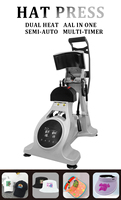 Nouvelle presse à casquettes semi-automatique à double chauffage 2024, machine à transfert thermique à ouverture automatique, imprimante à plat personnalisée, écran LCD intelligent, 110V/220V, OEM