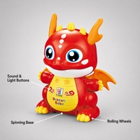 Jouet à pousser Dinosaure Bébé Adorable avec Musique, Lumières LED et Fonction Pivotante pour Tout-petits de 1, 2, 3 Ans – Cadeau Éducatif Précoce pour Enfants