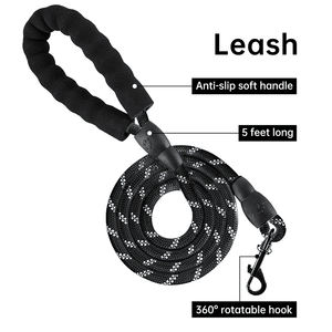 Gran oferta, correas de nailon para perros, neopreno suave, Mango antideslizante, cuerda reflectante para mascotas, correa para perros para entrenamiento y caminar caninos - Product Image 6