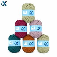 Ruban en polyester de 100 g, fil fantaisie, 6 couleurs assorties pour le crochet, les sacs, les couvertures, le tricot à la main