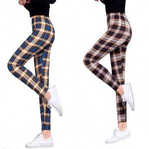 Leggings à carreaux pour femmes, pantalon sexy, leggings push-up, leggings de fitness tendance, leggings de sport, taille haute, pantalon grande taille J0037 - Product Image 3