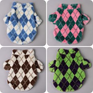 Jaket Hewan Peliharaan Bulu Kelinci Musim Gugur Musim Dingin dengan Pola Quilted Berlian Besar - Mantel Tebal Hangat dengan Ritsleting untuk Kucing & Anjing Kecil - Product Image 6