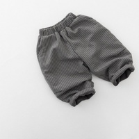 Pantaloni Invernali per Bambini Unisex in Cotone Caldo con Righe Verticali e Fodera in Pile, Modello Larghi a Lanterna