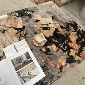 Tables à manger rectangulaires en quartz rose diamanté Pandora, hautement personnalisées, pour maison moderne, villa et manoir - Product Image 3