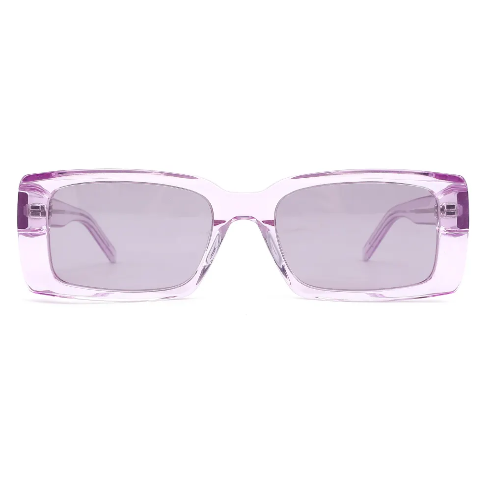 TY156 Transparente geléia quadrada vintage acetato colorido polarizado mulheres óculos