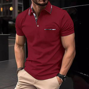 Camiseta informal de verano para hombre, polo <span class=keywords><strong>con</strong></span> cuello de botón, nuevo estilo, <span class=keywords><strong>bolsillo</strong></span> corto en el pecho, camiseta de leopardo de retazos transfronterizos - Product Image 4