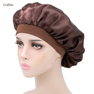 Silk Satin Bonnet Hair Cover Sleep Cap Adjustable Hair Bonnet For Sleeping