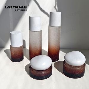 50 gam chăm sóc da độc đáo lọ 20 ml 1 oz Brown Ice Crackle lọ thủy tinh nắp màu trắng - Product Image 2