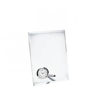 Glass Wall <b>Clock</b> Vertical 130x170x10mm With Silver Frame And <b>Roman</b> Numerals - Product Image 1