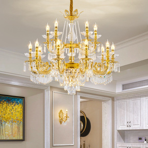 European Style Crystal Chandelier Multi Head E14 LED Round <b>Ceiling</b> <b>Light</b> For Living Room Bedroom Dining Room - Product Image 1