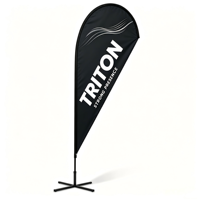 Drapeau plume personnalisé avec protection contre les surcharges, logo sur mesure, et ensemble de mât en fibre de verre pour affichage publicitaire professionnel