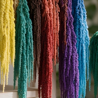 Fleurs séchées d'amarante suspendues en gros, multicolores, à longues tiges, style bohème pour la décoration de mariages et d'intérieurs