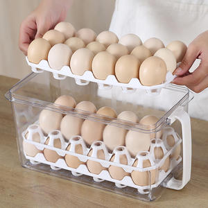 Kitchen Refrigerator Side Door Large Capacity Food <strong>Egg</strong> Storage Box Plastic Fresh-Keeping Handle Stackable <strong>Egg</strong> <strong>Rack</strong> Light Luxury - Product Image 1