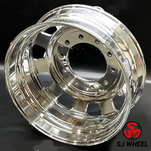 Jantes de camion personnalisées SJ Rims 22,5 24,5 pouces 10 trous en aluminium chromé pour camions légers Volvo <span class=keywords><strong>Scania</strong></span> - Product Image 4