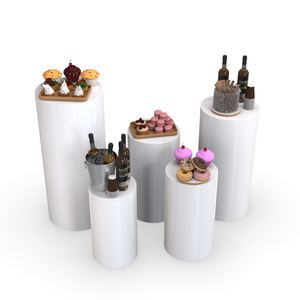 5 unids/set boda moderna redonda de hierro blanco pedestal cilindro Pedestal soporte para pastel - Product Image 5