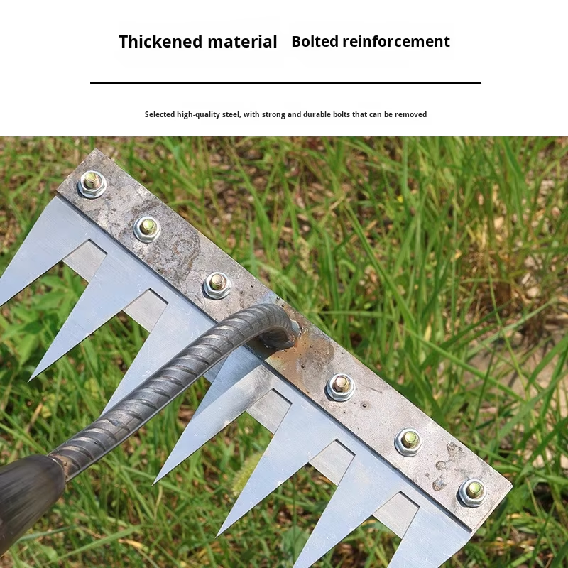 Manganese Steel 5-8 Tines Garden Rake Multifunctional Weeding Tool for ...