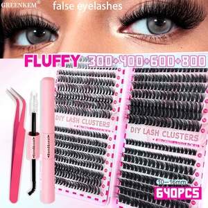 Set <span class=keywords><strong>de</strong></span> Pestañas Postizas Voluminosas 30 40 50 60 80D con Adhesivo y Sellador DIY, <span class=keywords><strong>Pinzas</strong></span> y Kit <span class=keywords><strong>de</strong></span> Pestañas en Racimo en Caja Rosa - Product Image 1