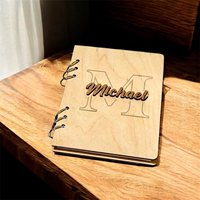 Carnet en bois gravé sur mesure, journal personnalisé en bois, carnet de notes rustique à couverture rigide
