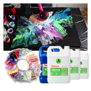 Resin Art Contemporary Abstract, <strong>Modern</strong>, Painting Epoxy Art on Wood Wall Art - Product Image 1