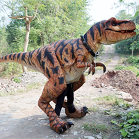 Costume de dinosaure réaliste personnalisé, costume de mascotte T-Rex avec jambes apparentes, interactif pour parc d'aventure, adulte