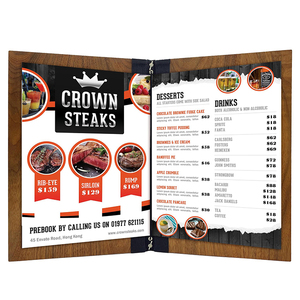 <span class=keywords><strong>Restaurante</strong></span> de tapa dura folleto de menú con correa elástica - Product Image 2