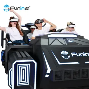 2024 Nova Tecnologia Realidad Virtual 6 Assentos 9D Vr Cinema Simulador de Movimento com Tema Carro Rolando Feliz Parque de Diversões Dark Mars