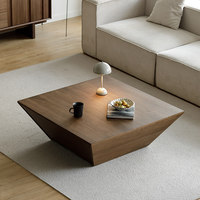 Table basse carrée en bois noir de luxe, style moderne et minimaliste, pour salon domestique