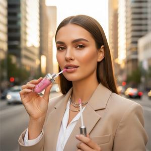 Lip Gloss Mineral Tahan Lama Vegan Eropa untuk Wanita |   Label Pribadi Bebas Kekejaman untuk Riasan Pesta & Sehari-hari - Product Image 6