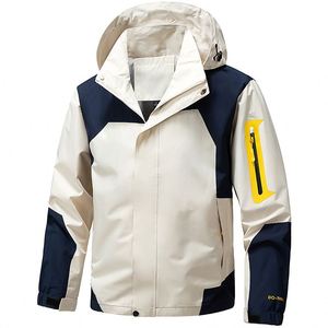 Veste coupe-vent de ski de montagne pour homme avec logo personnalisé, résistante à l'eau, doublée de polaire, coupe-vent avec capuche, vestes d'hiver - Product Image 3
