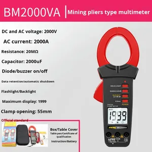 BM2000VA/VB 高精度デジタルクランプ AC/<span class=keywords><strong>DC</strong></span>電圧 2000V 電気技師用 太陽光発電電流計 2000A - Product Image 6