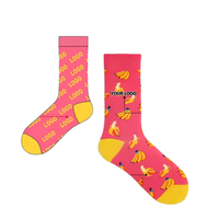 Chaussettes de sport décontractées pour jeunes, antidérapantes, respirantes, de haute qualité, motif imprimé automne, technique de tricotage, taille unique