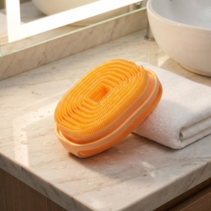 Brosse de bain en silicone à surface large, poils doux et denses, exfoliant corporel manuel pour la peau humaine et le toilettage des chiens - Product Image 4